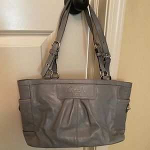 Gray, leather Coach bag